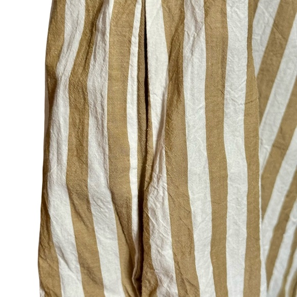 Madewell Collared Button Front Mini Tan Striped Cotton Poplin Shirt Dress XS - Picture 9 of 15